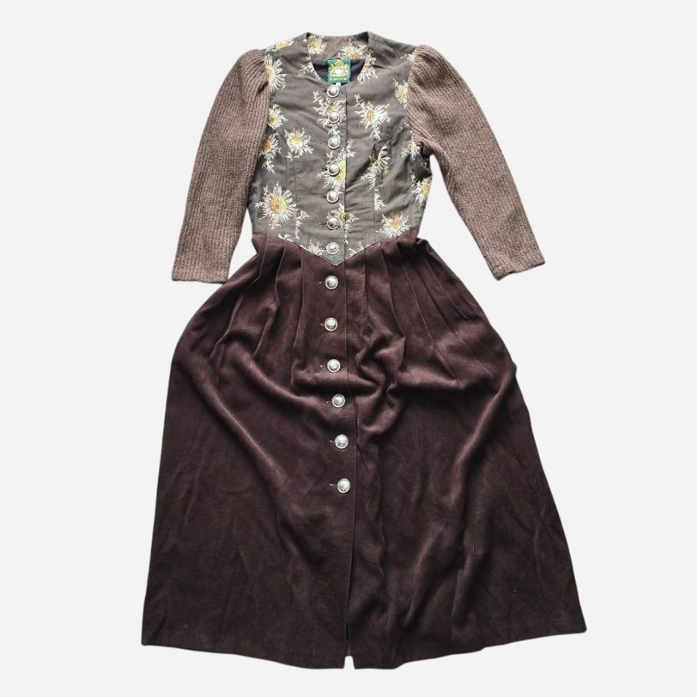 Authentic German Dirndl Dress | Oktoberfest Traditional | Cotton Velvet